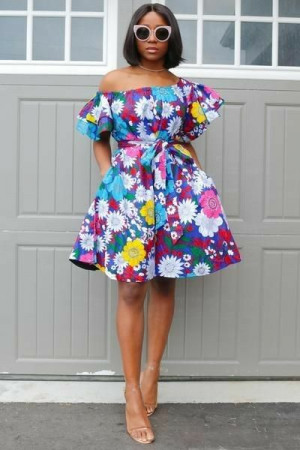 Short fancy chitenge dresses pictures, ankara flare short dresses african wax prints, ankara flare dress | Day dress Outfit Ideas
