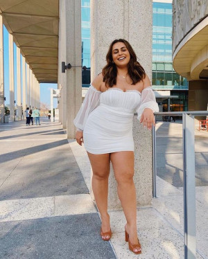 White Casual Mini Pencil And Straight Casual Dress, Plus Size Concert Fashion Ideas