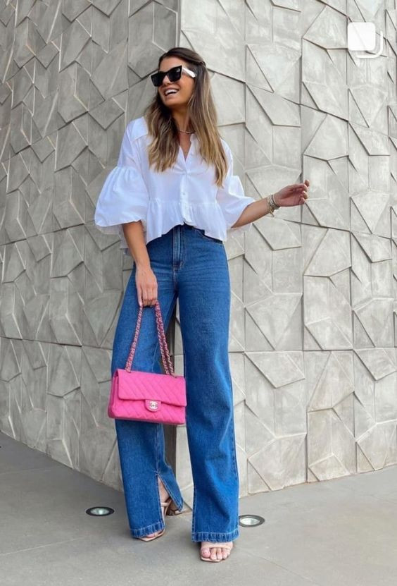 Mom Jeans Outfit Ideas Attires Ideas With White Top, Jeans | Luggage and bags