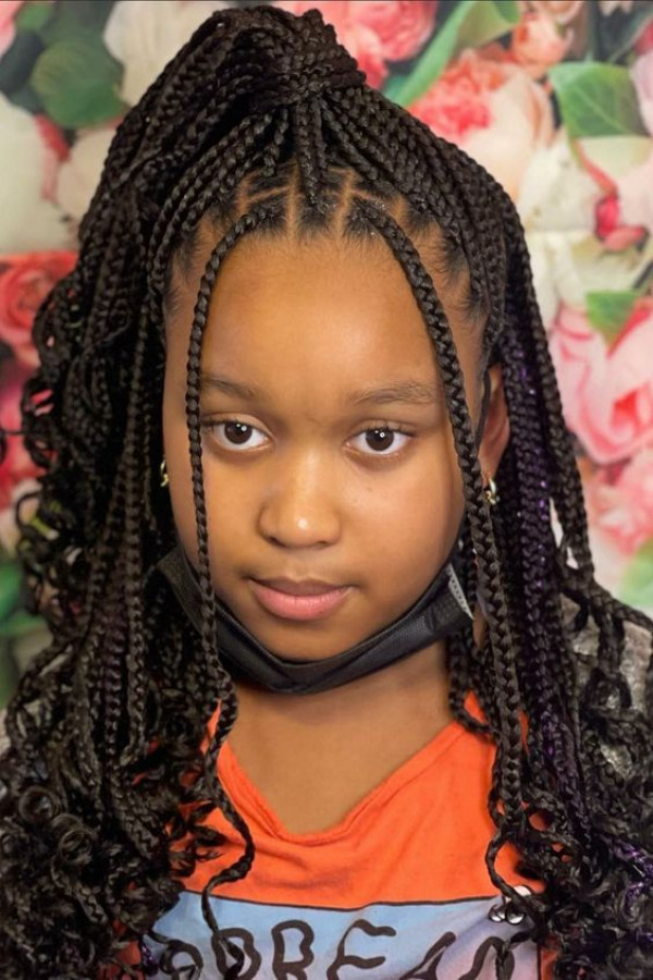 How about some kids' box braids inspired by the night sky? Picture dark twists with a gentle wave