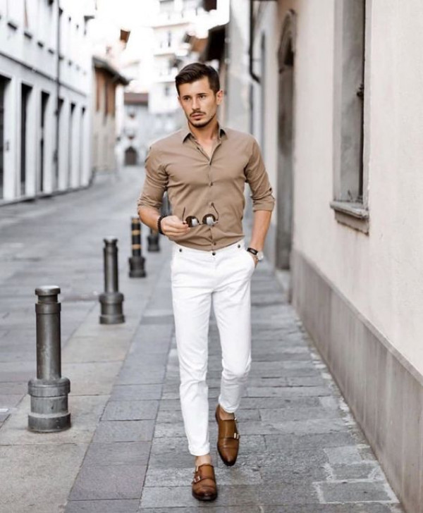 Switch it up with some taupe and white cottons for a fresh take on courthouse attire