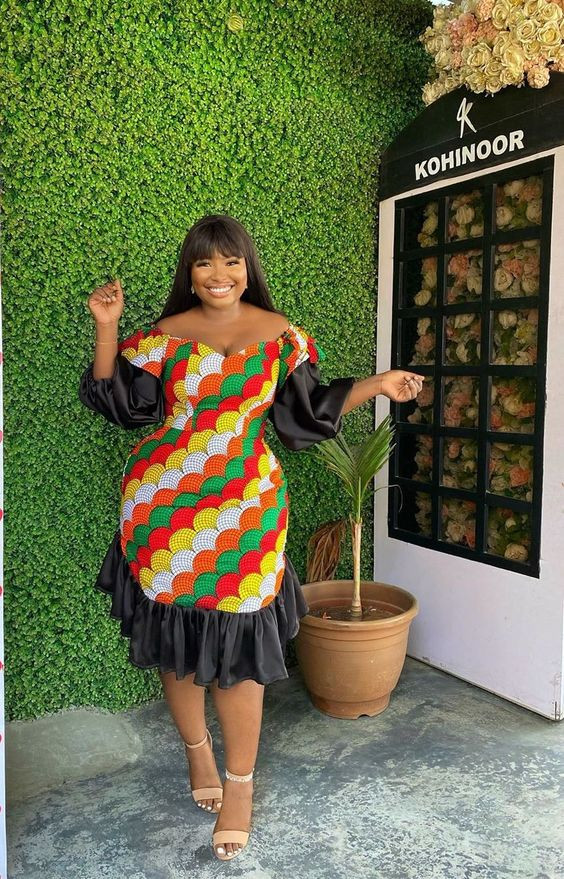 Ankara ruffled dress | african fashion women clothing, african fashion ankara