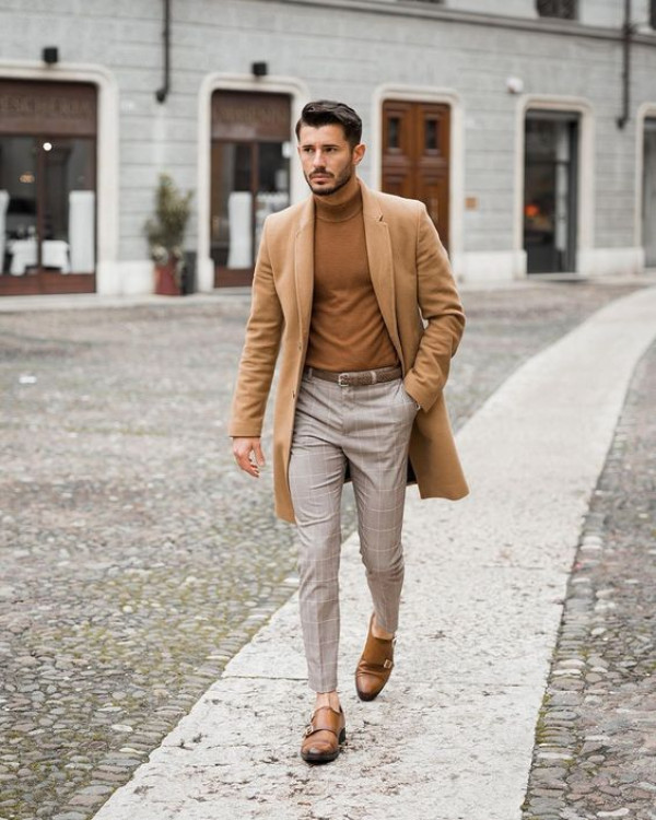 Looking sharp for jury duty in warm neutrals and the subtle complexity of a checkered weave