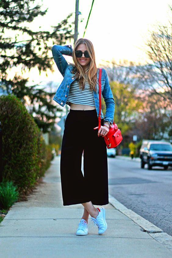 Black Pants Outfit Fashion Trends With Jacket | Polka dot, cobalt blue