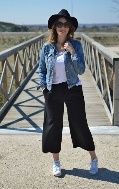 Black Pants Outfit Trends With Denim | Casual wear, jean jacket