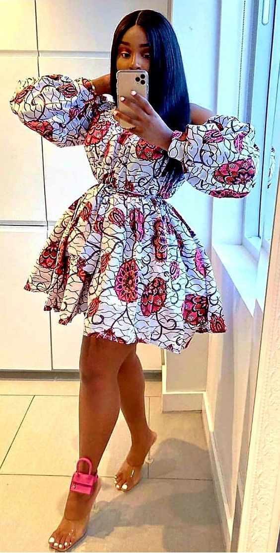Style latest ankara short gown, african ankara clothing