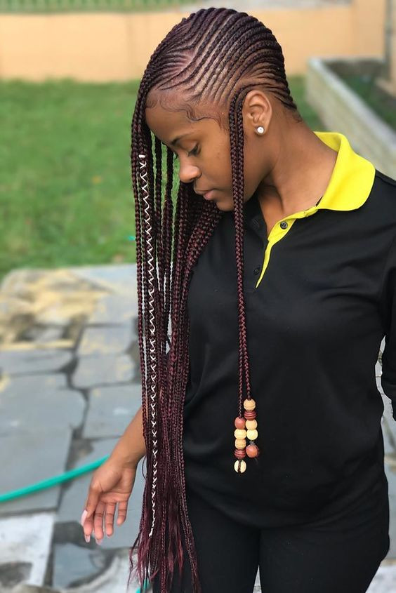 Lemonade braids with two braids on the side
