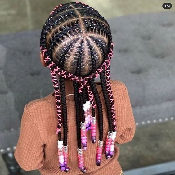 Cute hairstyles pink braids for kids, little girl braids