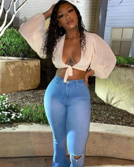 Light Blue Jeans, Tight Jeans Clothing Ideas With Black Girls, Fashion | H&m, active pants