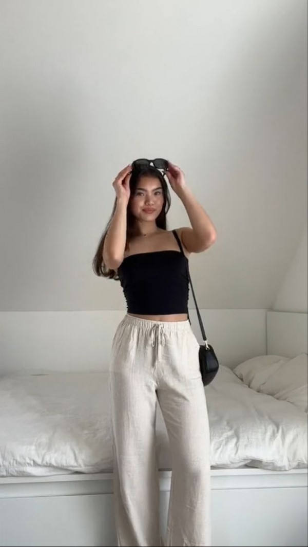 The Perfect Pair Textured Linen Pants with a Soft Cotton Top