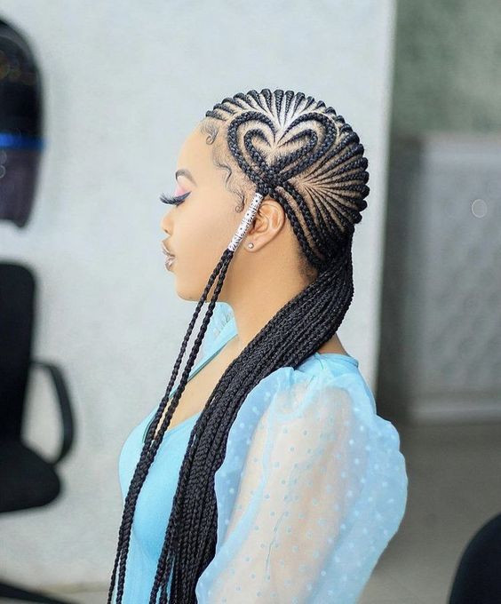 Electric blue Instagram fashion with braid