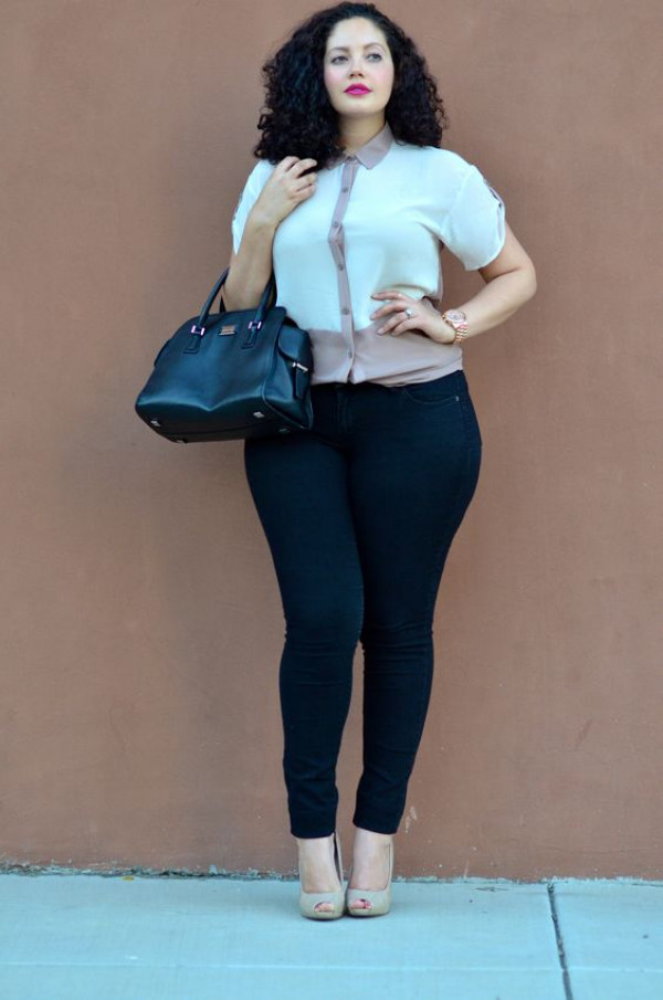 Curvy and polished? You bet! This girl knows how to rock a white top like no other