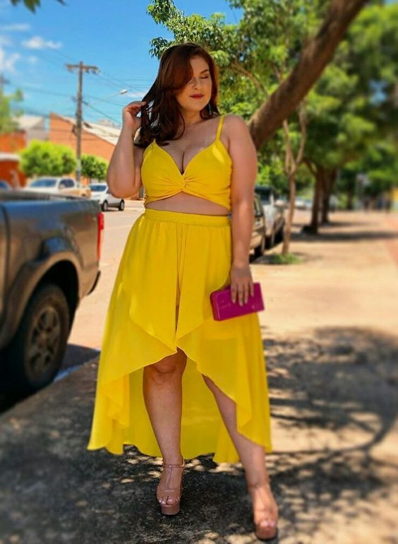 Yellow outfit inspo with cocktail dress
