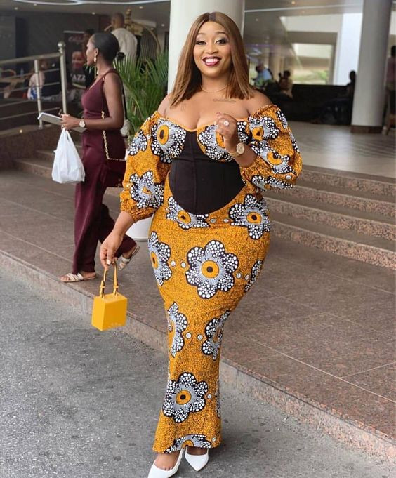 Latest corset ankara styles african wax prints, women's dress, aso ebi