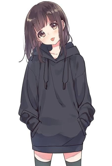 Anime girl with hoodie, anime hoodie