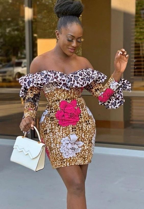 Latest ankara style short gown, African Fashion