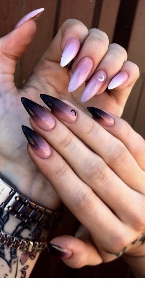 Outfit Pinterest gothic ombre nails, nail polish fashion, press-on nails