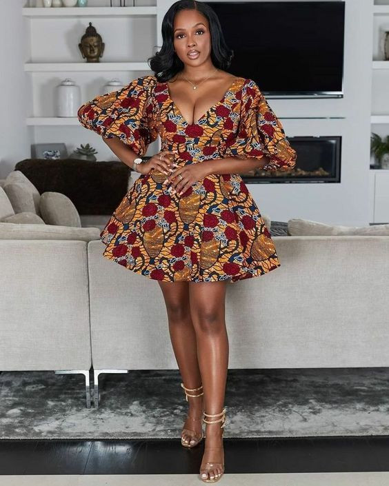 Flare short ankara dresses 2022 african wax prints, cocktail dress, wedding dress, women's dress