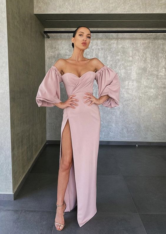 Pink Evening Dress Maxi Wrap Skirts Sheath Dress, Birthday Outfit Ideas, Aliexpress Robe De Soirée Longue | Day dress, ball gown, party dress, evening gown, dinner dress, wedding dress