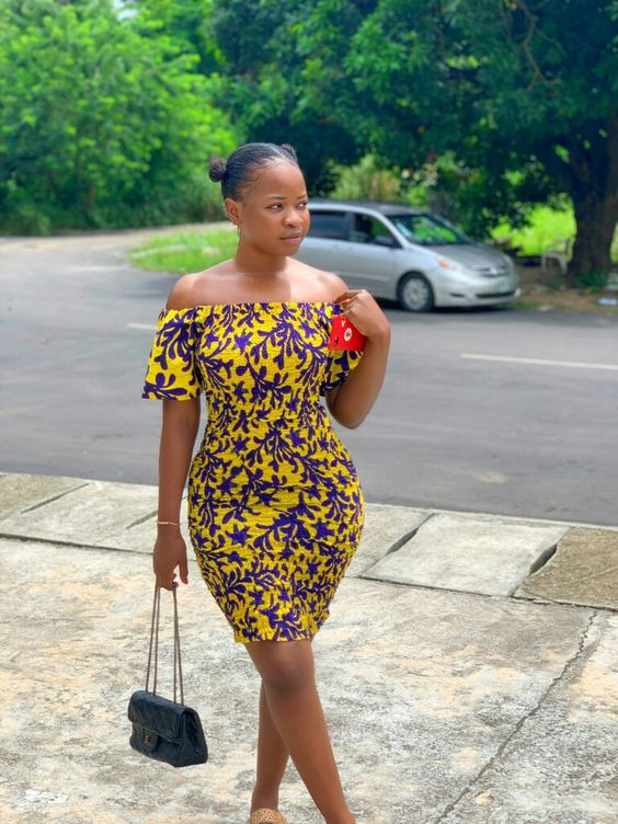 Yellow Instagram fashion with cocktail dress