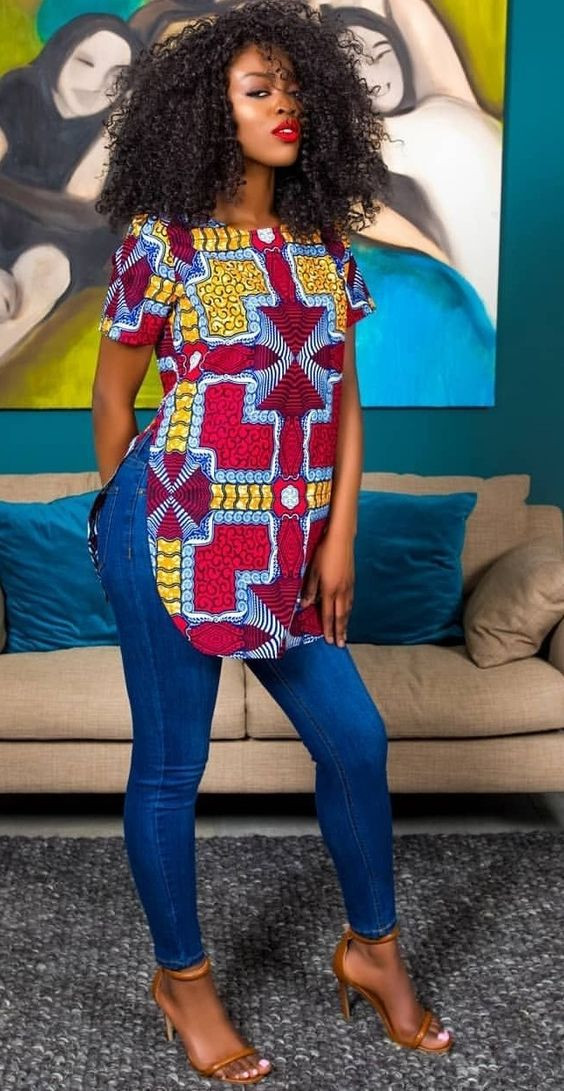 Ankara Tops On Jeans