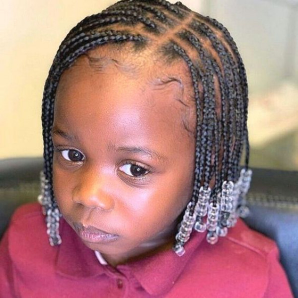 Give your child's hair a frosty vibe with icicle braids adorned in clear beads