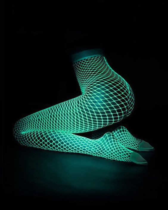 Glow in the dark fishnet stockings