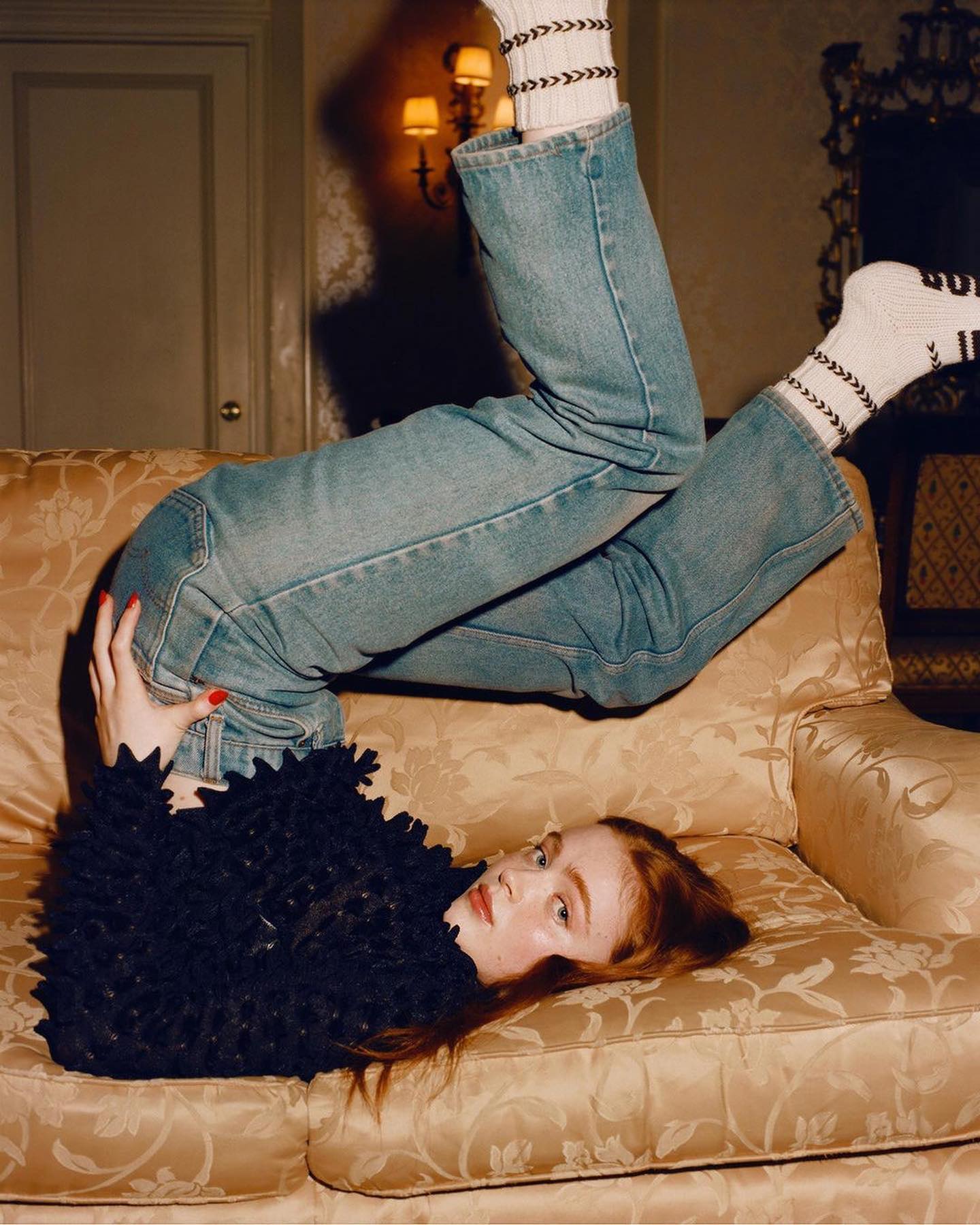 Sadie Sink Upside Down Pose