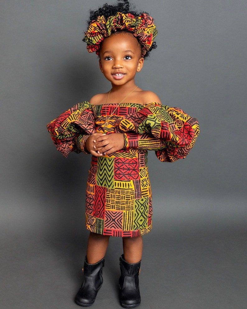 Ankara Style dress with puff sleeves