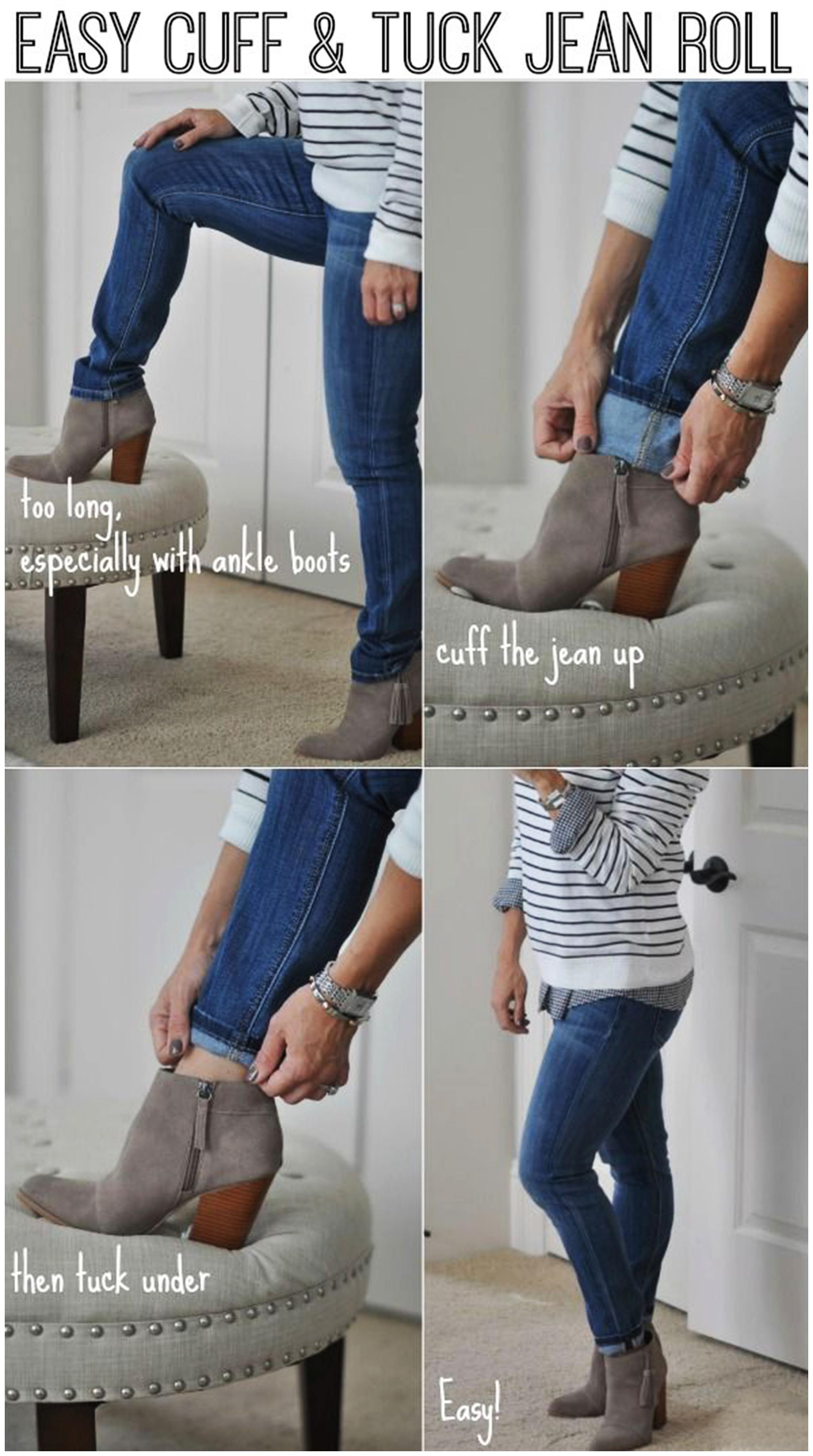 Easy way to roll your jeans - cuff and tuck